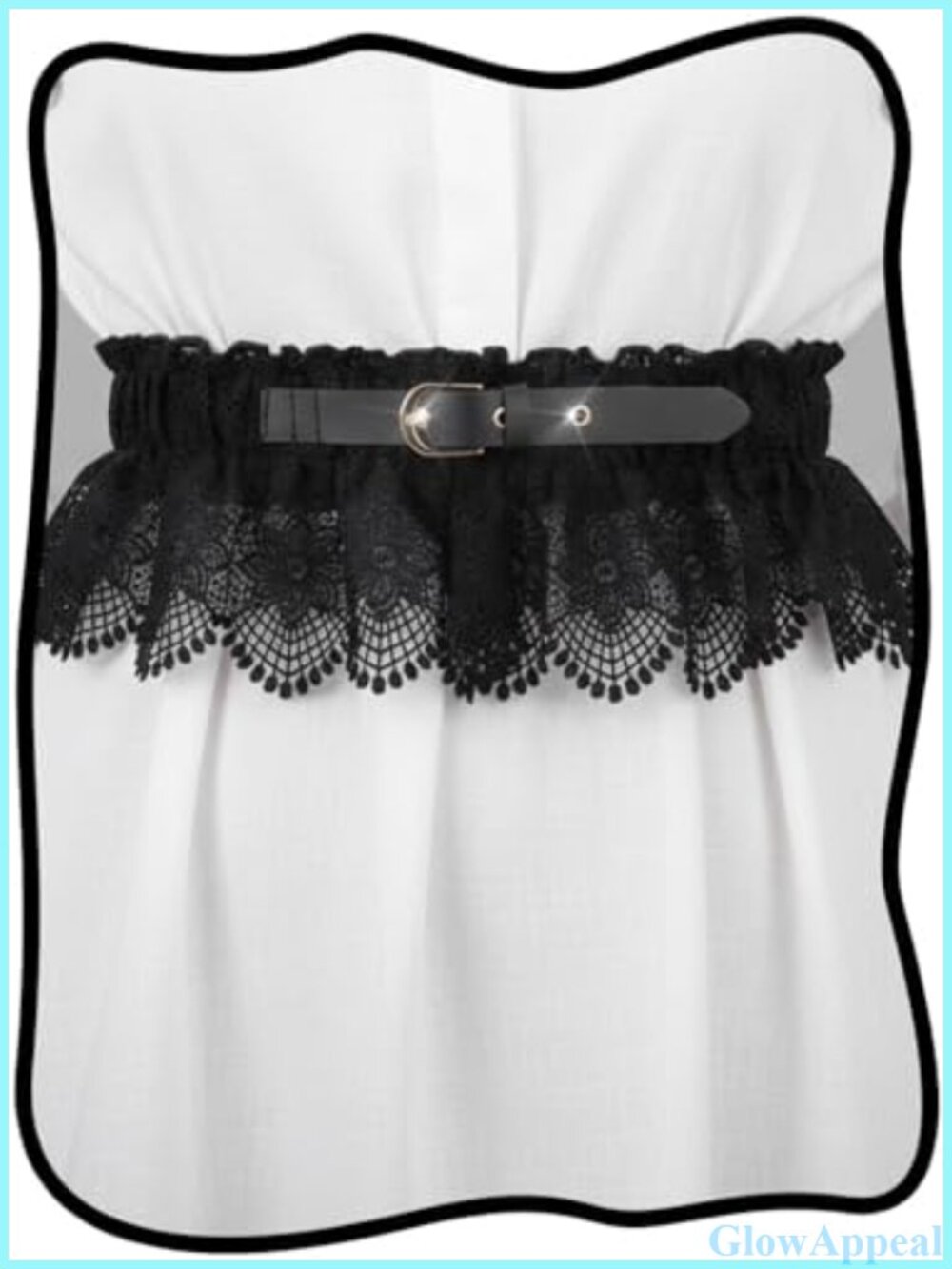 Victorian Lace Elastic Waist Belt Corset Buckle Closure